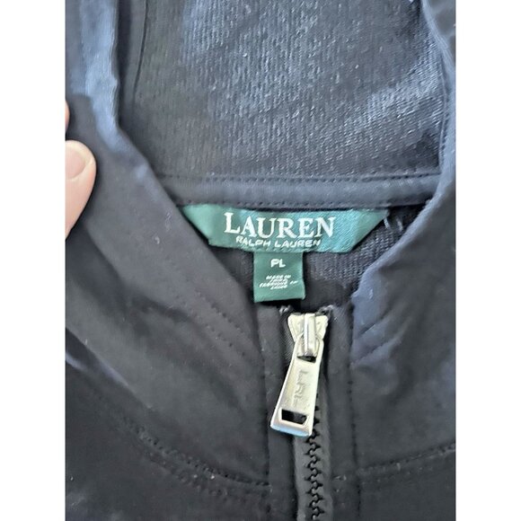 Ralph Lauren Track Athleisure Womens Vest Petite L Hoodie Black Sleeveless - Picture 4 of 9